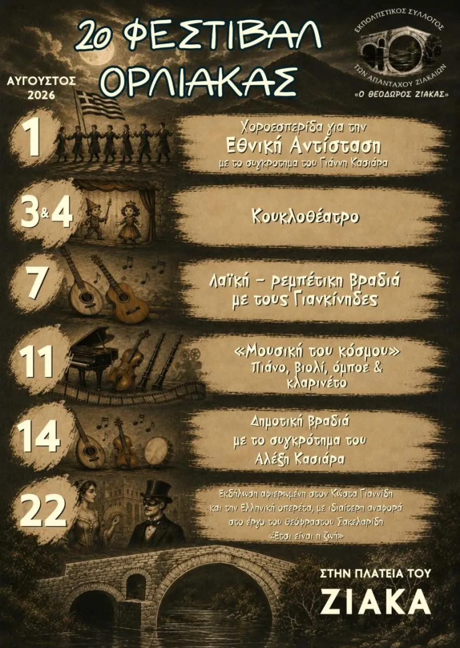 Πρόγραμμα του 2ου Φεστιβάλ Όρλιακα, Αύγουστος 2026